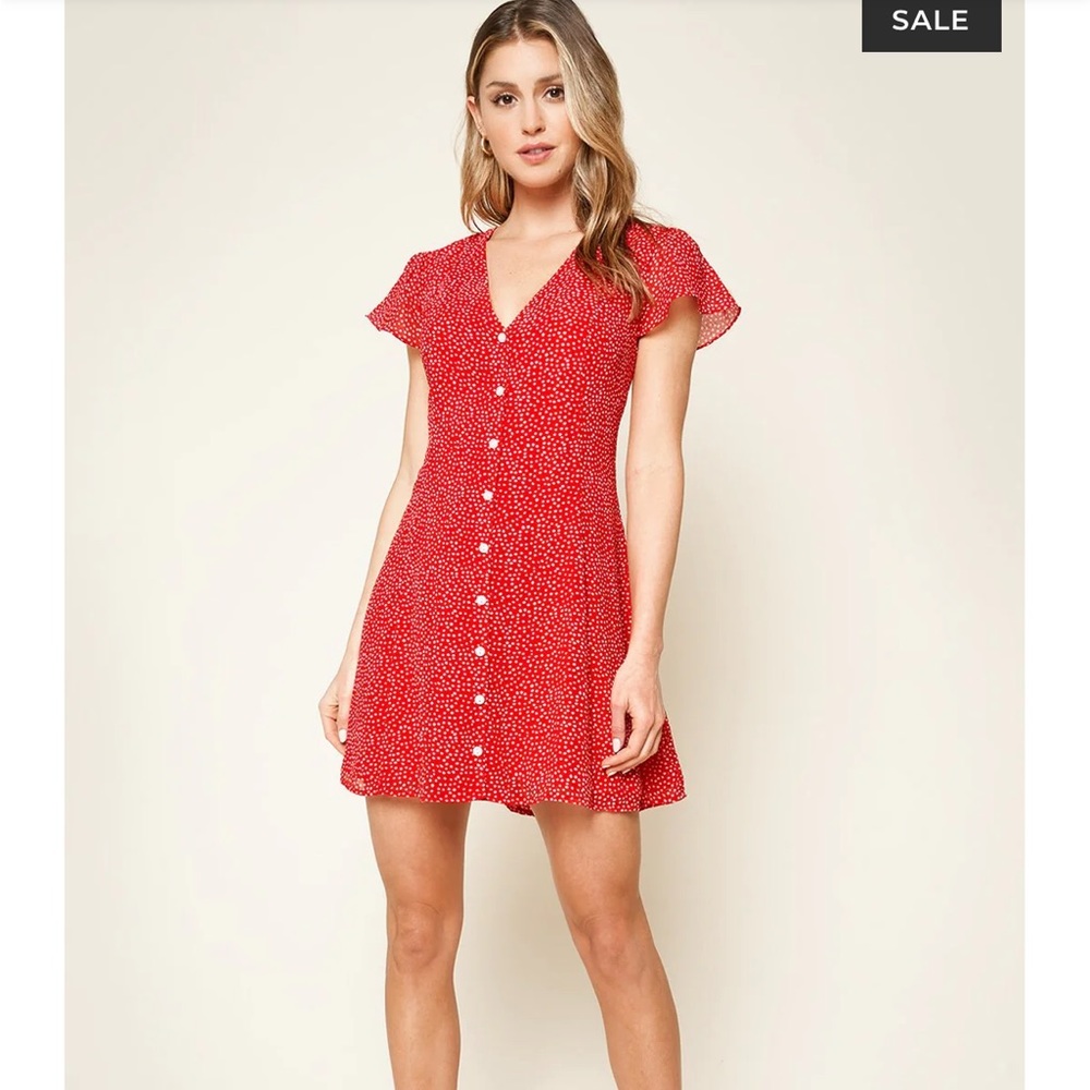 Sugarlips Pretty Parcel Polka Dot Button Up Mini Dress